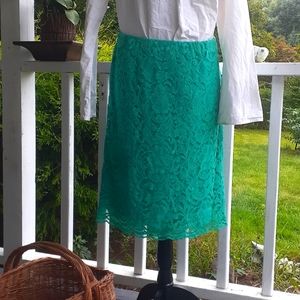 LINED TEAL LACE MIDI SKIRT!!!